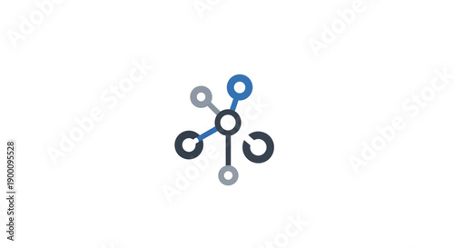 Molecular structure symbol icon design.