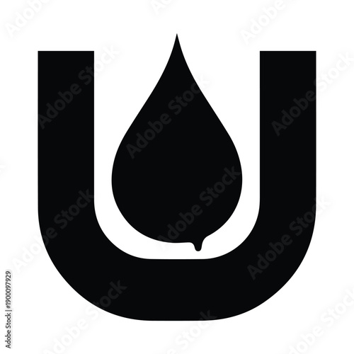 Modern eco-friendly logo design featuring a leaf integrated with a water drop symbol