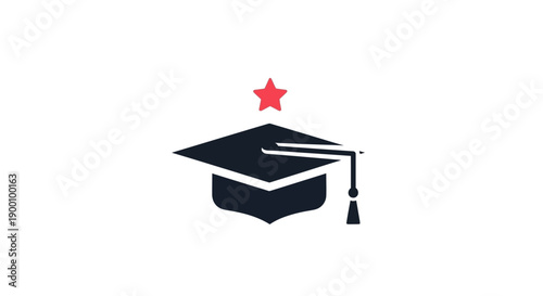 Graduation Cap Icon Academic Symbol.