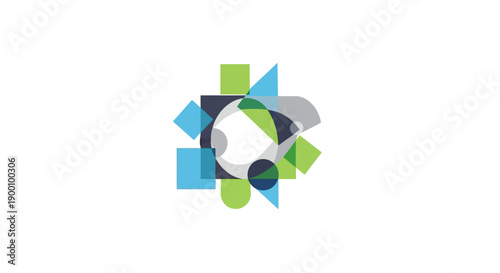 Colorful geometric shapes design element.