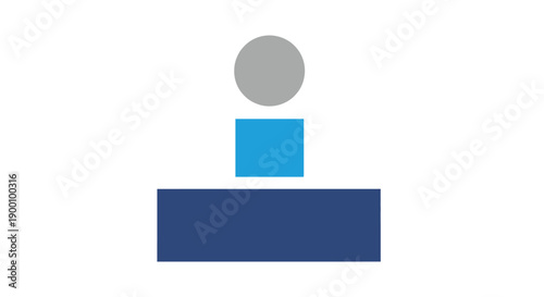 Simple geometric shapes stacked vertically.