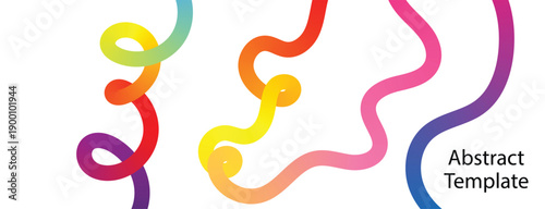 colorful gradient curved line. wavy line. gradient line on a white background.