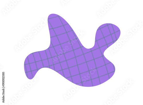Abstract Purple Organic Shape with Grid Pattern Illustration