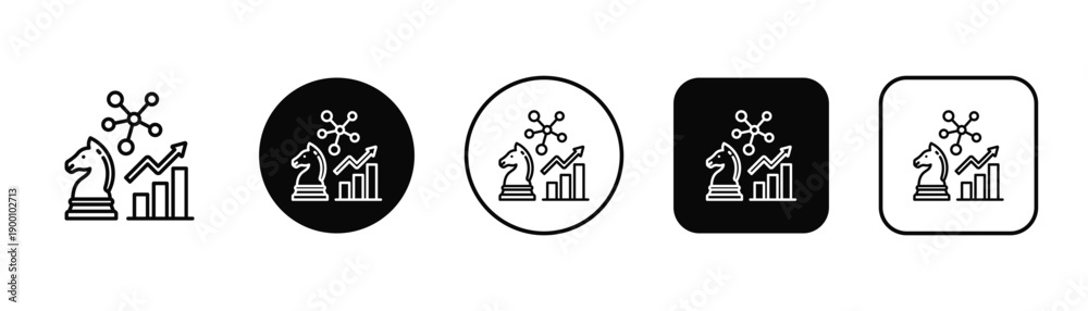 Fototapeta premium Strategic Growth In Black And White Filled Style