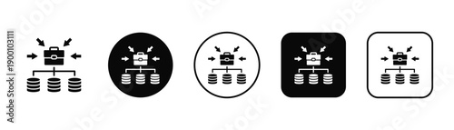 Income Diversification In Black And White Filled Style