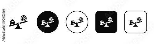 Financial Leverage In Black And White Filled Style