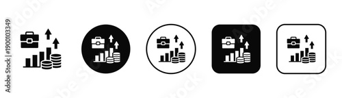 Business Profitability In Black And White Filled Style