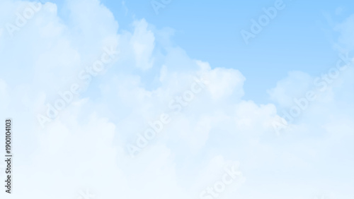 Clear Blue Sky with Soft White Clouds Background. Peaceful Daytime Sky with White Cloud Formation