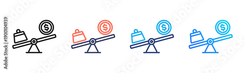 Financial Leverage Multi Style Icon Set