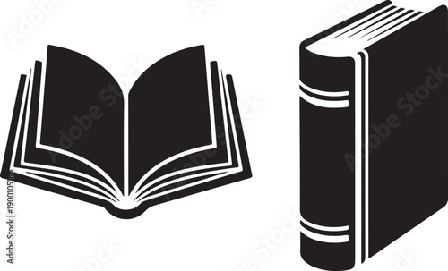 Open and Closed Book Icons open book literature