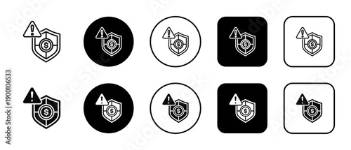 Risk Management In Black And White Filled Style