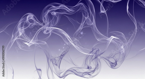 A purple smoke illustration with a gradient background and a minimalist design