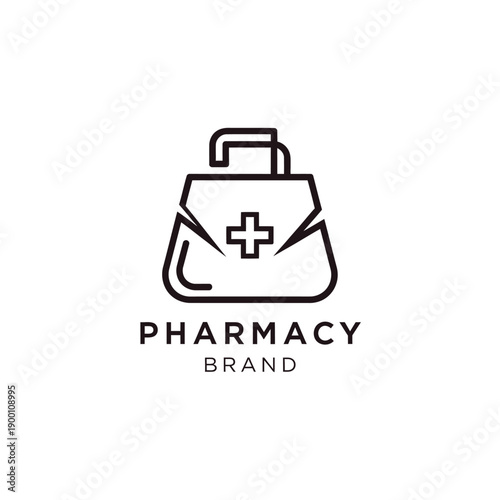 Medical Bag Icon with Cross Symbol for Health Services
