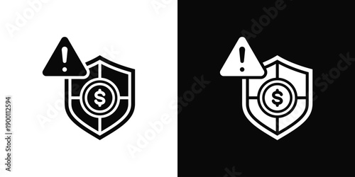 Risk Management In Black And White Filled Style