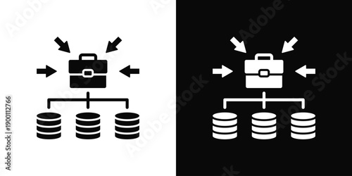 Income Diversification In Black And White Filled Style