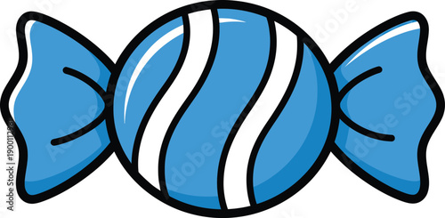 Blue swirl hard candy wrapped sweet