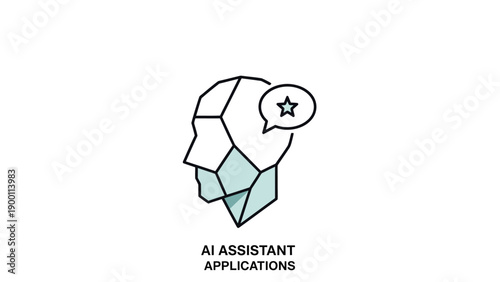 AI assistant robot head illustration.