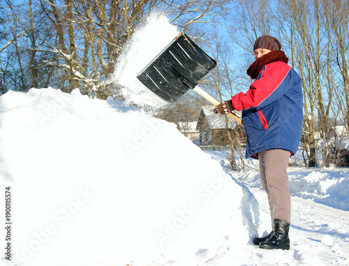 a woman on the street in winter