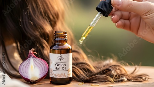 Onion hair oil application for hair care and growth