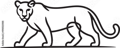 One continuous line drawing of wild leopard for multinational company logo identity. Strong cheetah mammal animal mascot concept for national safari zoo. one line Icon drawing