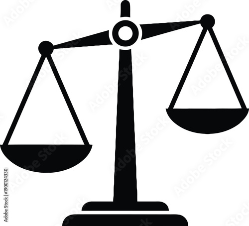 Black and white of a balance scale justice equality
