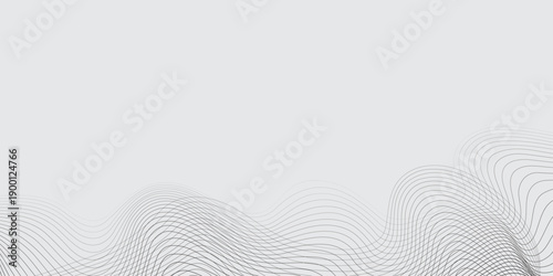 White minimalist background with flowing organic contour wave lines for creative digital layouts.