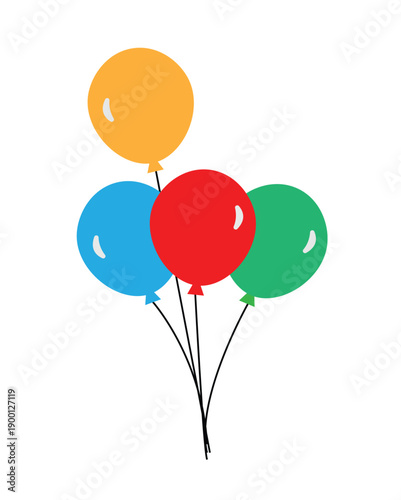 colorful balloons on white background