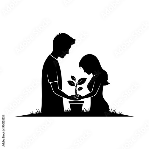 silhouette of a couple