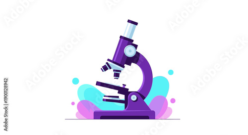 Purple Microscope Laboratory Equipment Illustration.