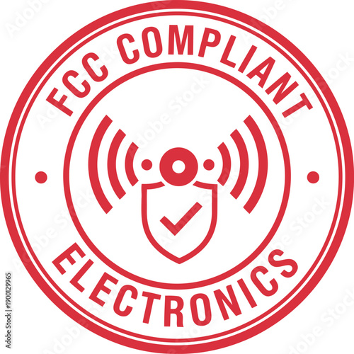 FCC Compliant Electronics Certification Badge Icon for Wireless Device Approval and Regulatory Compliance