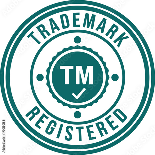 Foto Trademark Registered Badge Vector Icon – Official TM Logo Stamp for Intellectual