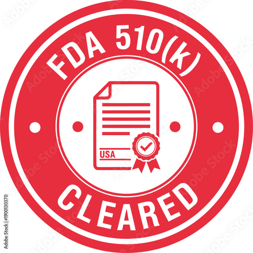 FDA 510k Cleared Badge Icon for Medical Device Approval and Regulatory Compliance Certification