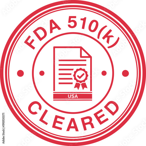 FDA 510(k) Cleared Stamp Icon – Medical Device Regulatory Approval Certification Badge
