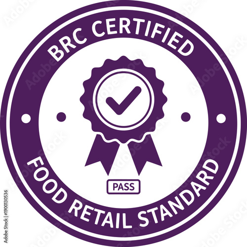 BRC Certified Food Retail Standard Badge Icon for Quality Assurance and Compliance