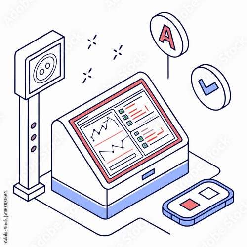 AI-powered diagnostic scanner with layered data visualization, representing advanced medical analysis and intelligent health insights.