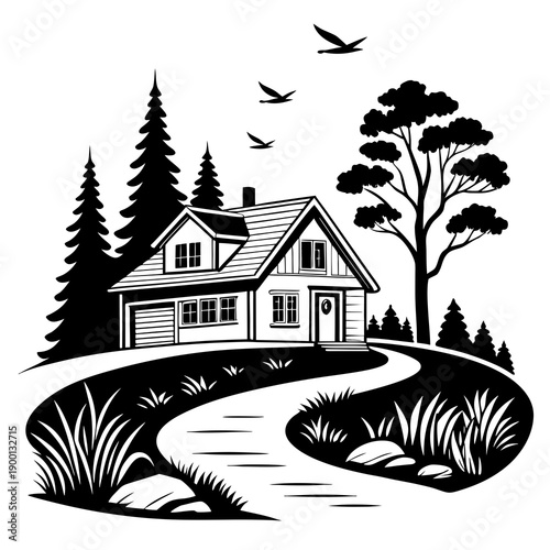 Silhouette of a lone hiker on a mountain peak at sunset, representing adventure, achievement, and freedom.