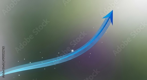 Simple Blue Upward Arrow Representing Progress and Business Growth Concept