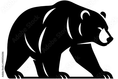 vector illustration of a bear,
Black Bear Silhouette – Forest Animal Vector Design