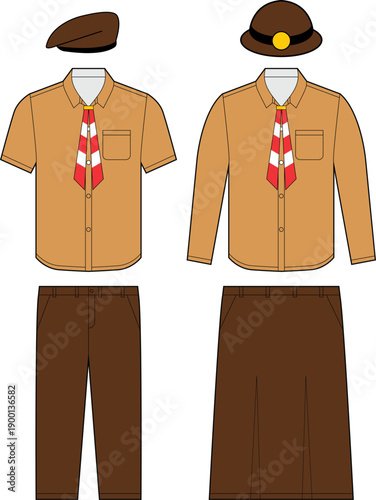 Indonesian Scout uniforms for boys and girls