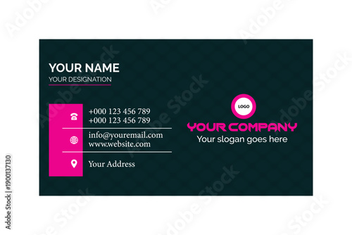 Modern Professional Business Card Design with Dark Gradient Background