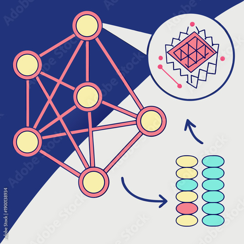 Cognitive computing system with adaptive logic patterns, representing flexible AI decision-making and intelligent problem-solving.