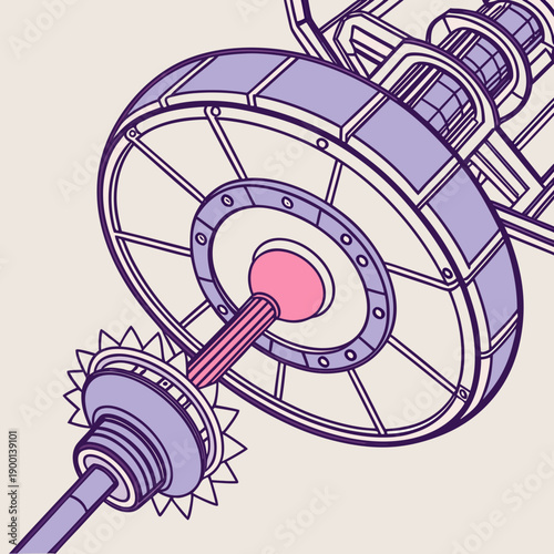 Fusion energy reactor core with controlled plasma, advanced physics concept, clean power generation technology, futuristic scientific illustration