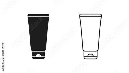 Black and White Cosmetic Tube Illustrations