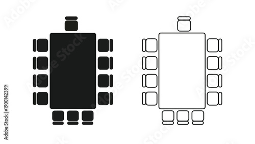 Conference Room Table Layouts Black and White