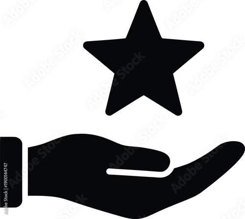 A Guiding Hand and Star: An artistic emblem symbolizes guidance, excellence, or recognition, perfectly balanced between the hand and the star.