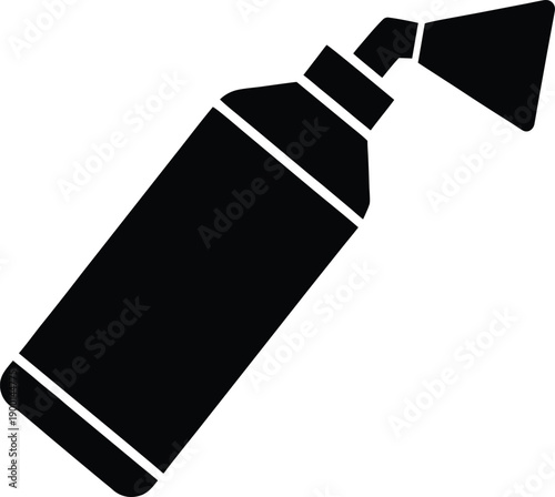 Fixative spray silhouette vector art illustration and minimal black and white design