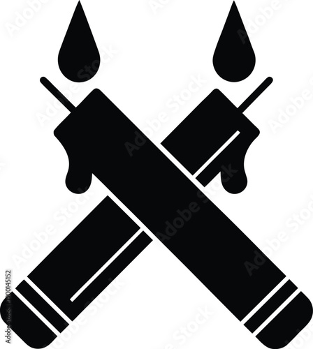 Hot Glue Sticks silhouette vector art Illustration