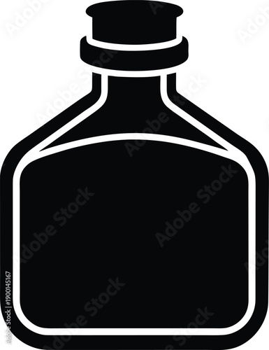 Ink Bottle silhouette vector art Illustration