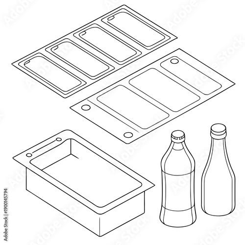 Assorted plastic containers and bottles for various storage needs