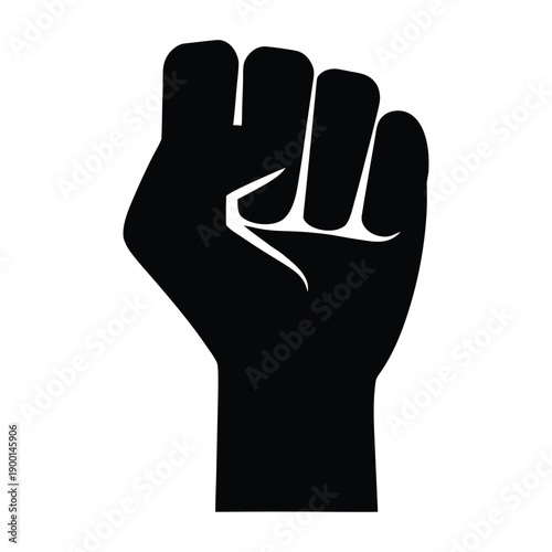 A black fist raised in solidarity, a powerful symbol of resistance and activism